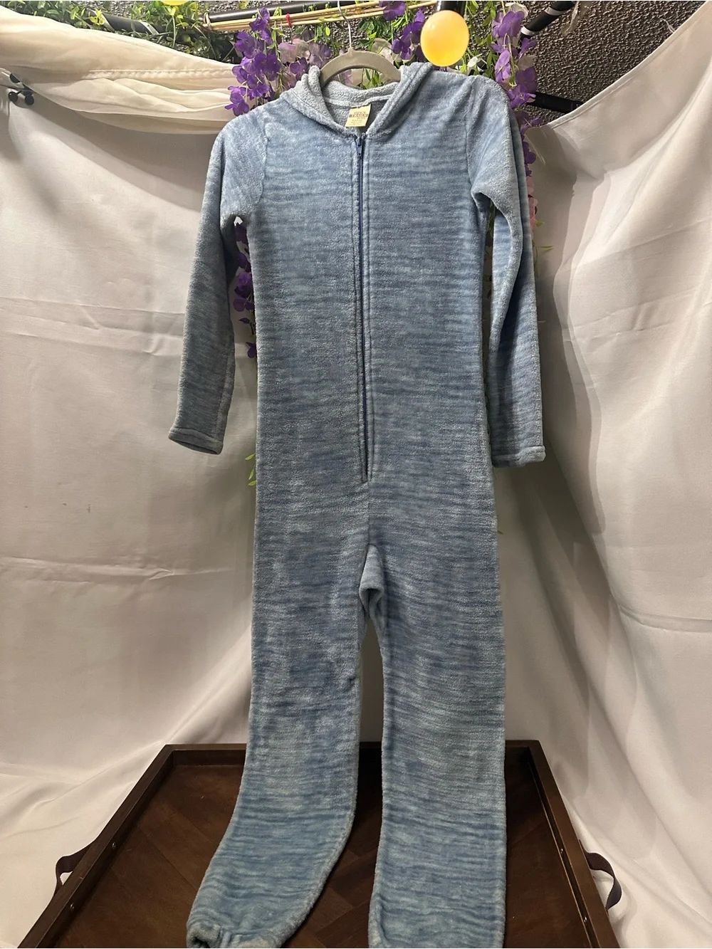 Plush Light Blue Shark Hooded onesie